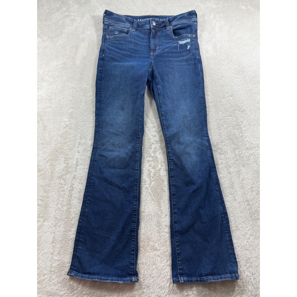 American Eagle Womens Kick Boot Next Level Stretch Blue Jeans 8 Meas: 31x31